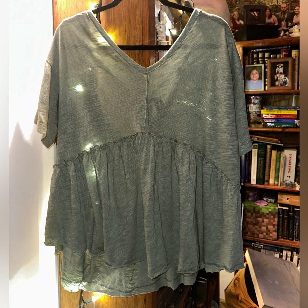 AE tie-back peplum top